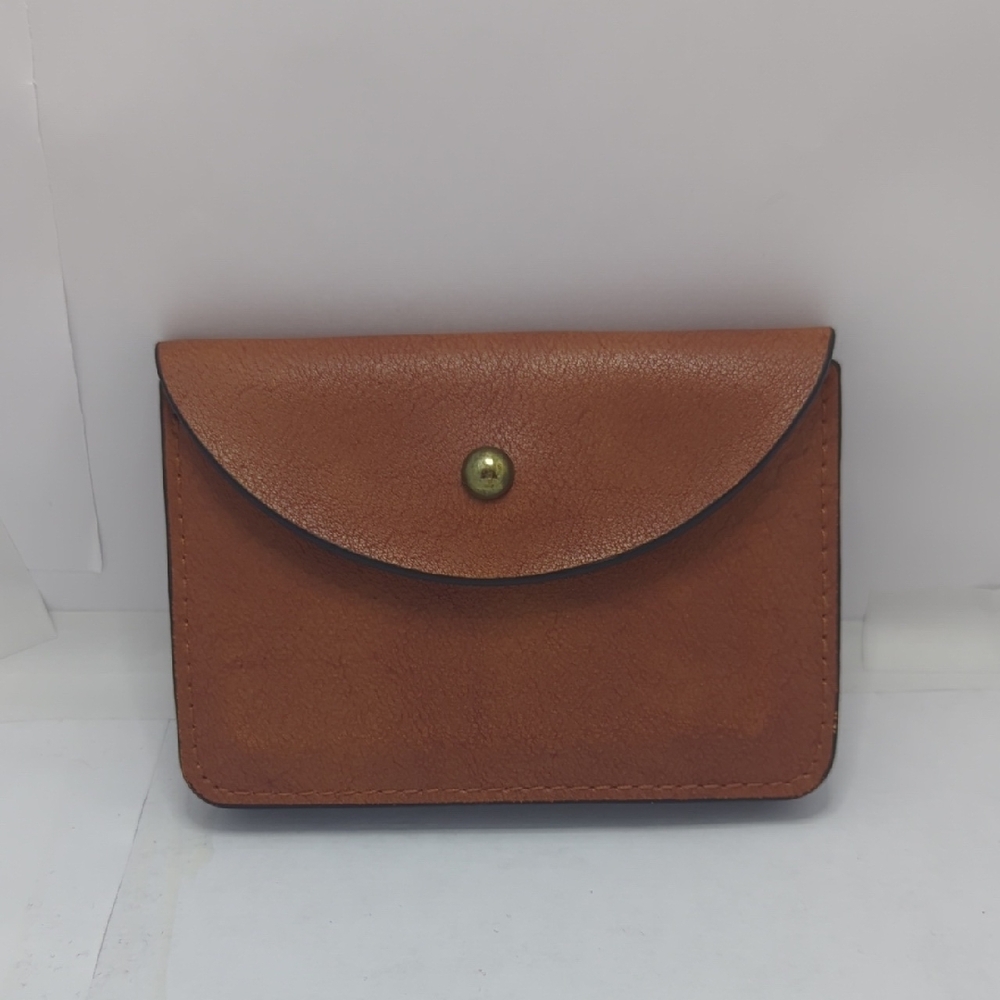 Brown Faux Leather Women's Mini Card Wallet